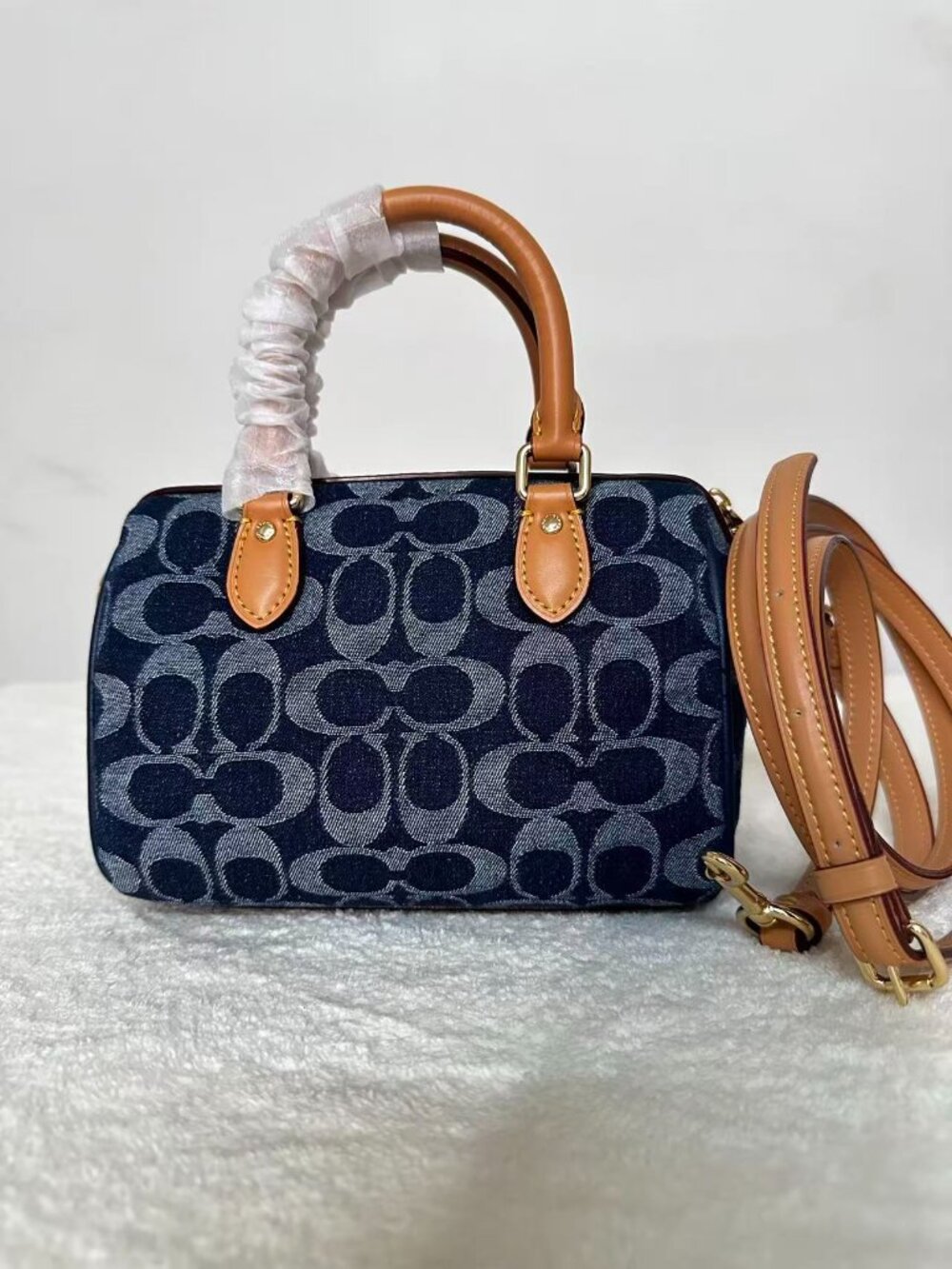 Coach Rowan Satchel Bag In Signature Denim Canvas NWT CY699 - Picture 4 of 8